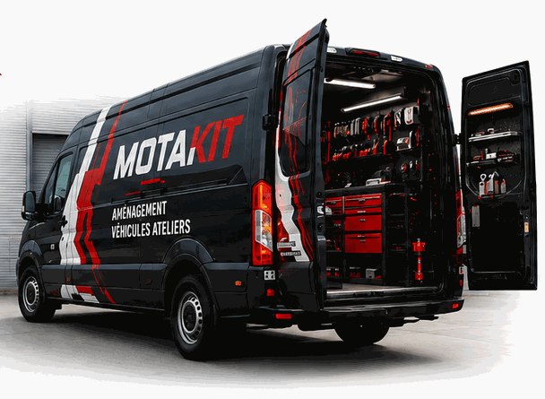 Utilitaire aménagé en atelier mobile MotaKit